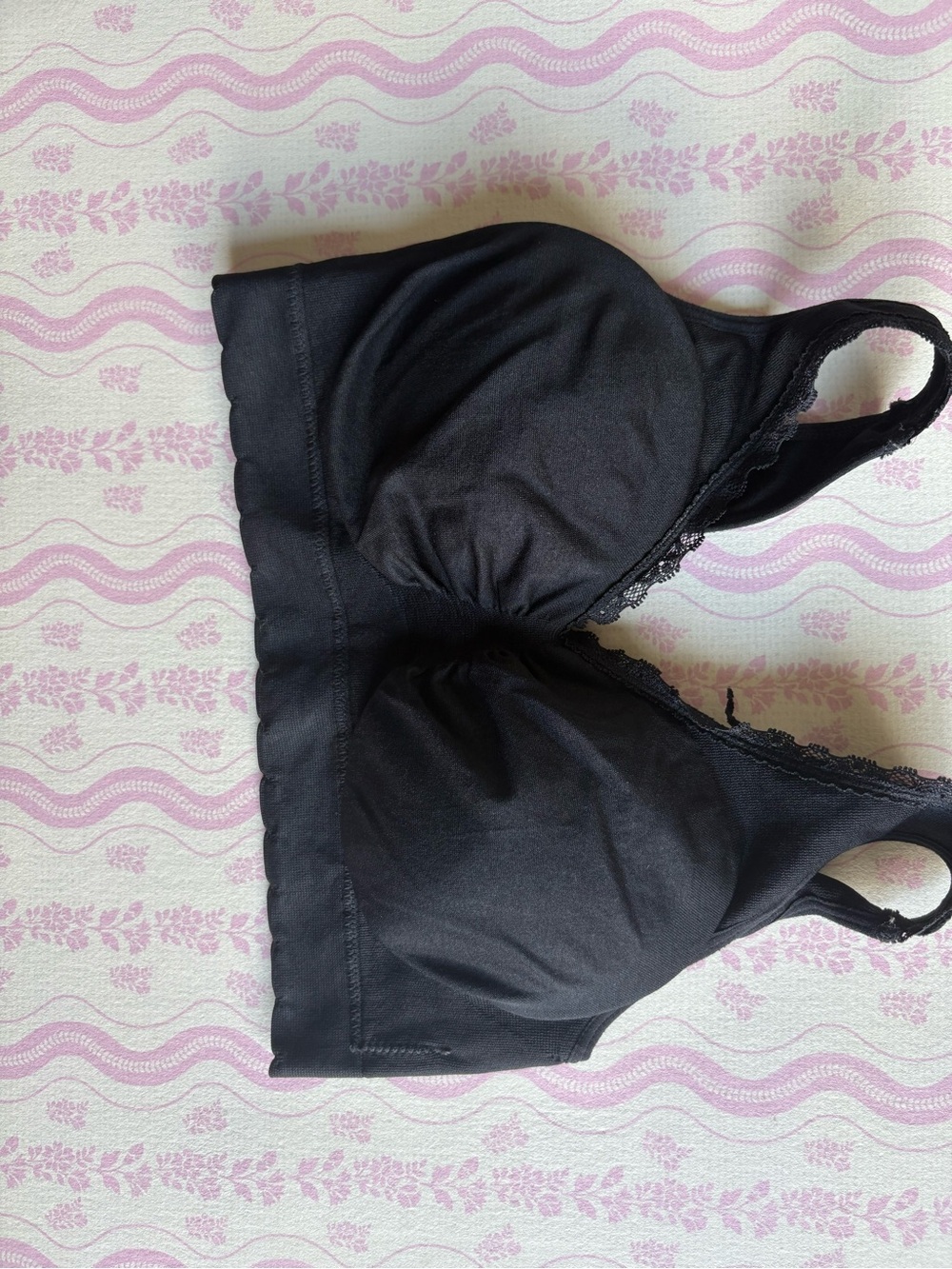 Source Unknown Black Lace-Trim Wireless Bra